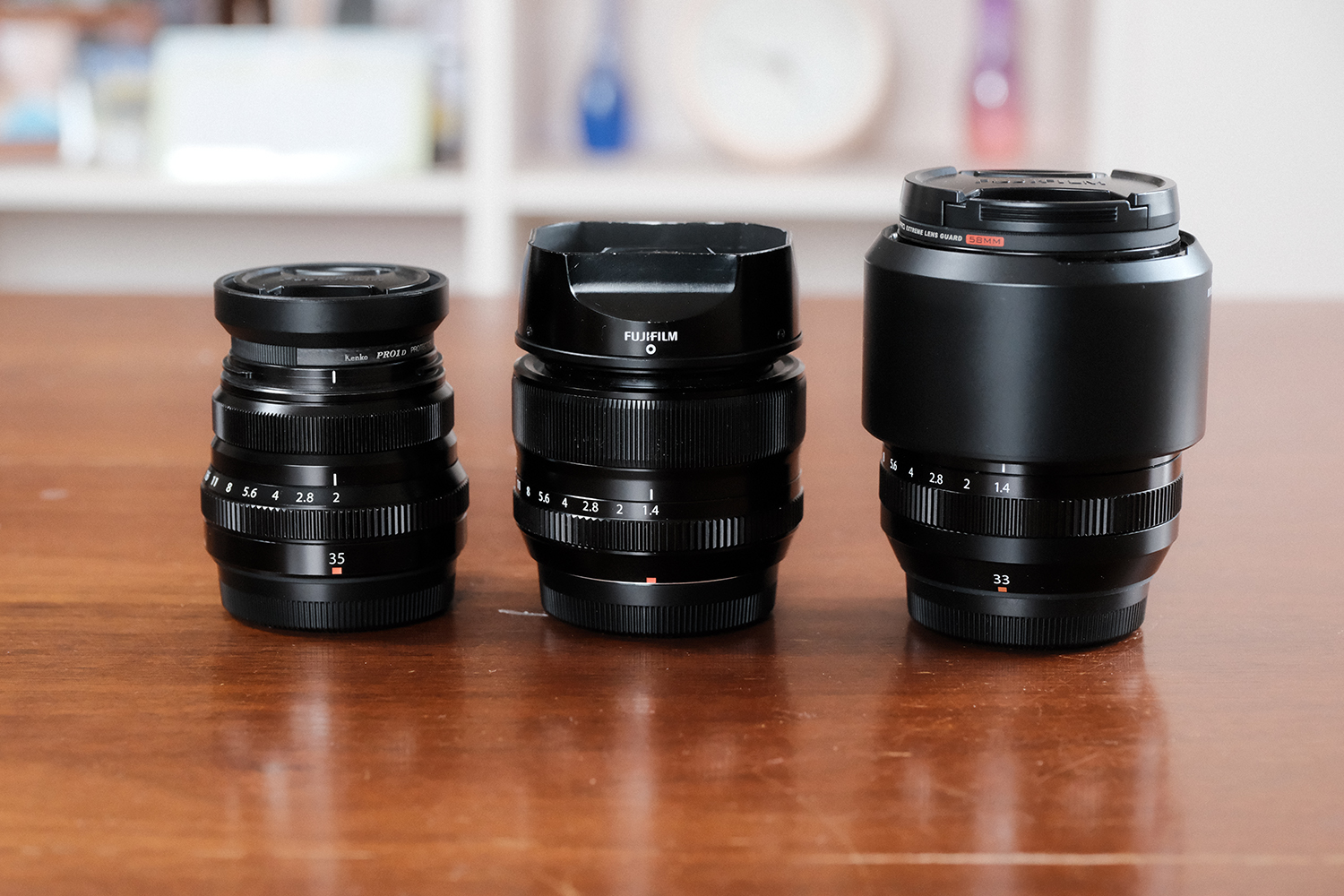 INOLIKES XF33mmF1.4 XF35mmF1.4 XF35mmF2 比較 並び